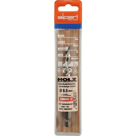 Hss Wood Bit 8mm Hex Shank