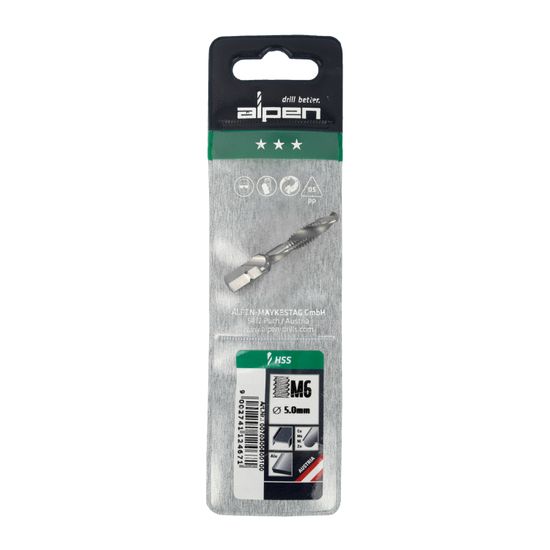ALPEN Combination Tap Plw M6 1/4" Shank