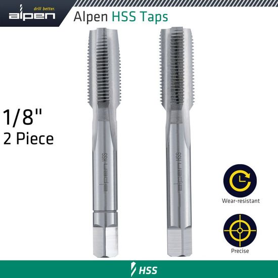 Hss Hand Tap Set Imperial G 1/8" Pouched