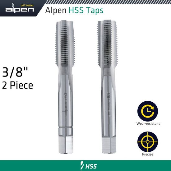 Hss Hand Tap Set Imperial G 3/8" Pouched