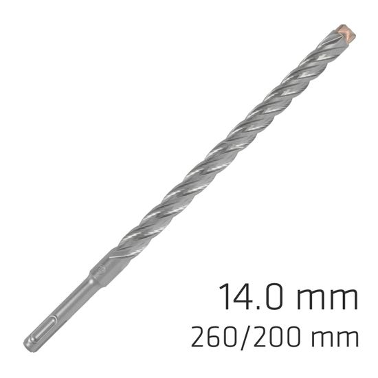 Force X 14.0 X 260/200 Sds-plus Rebar Drill Bit X4 Cutting Edges