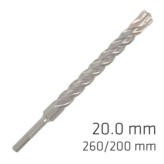Force X 20.0 X 250/200 Sds-plus Rebar Drill Bit X4 Cutting Edges