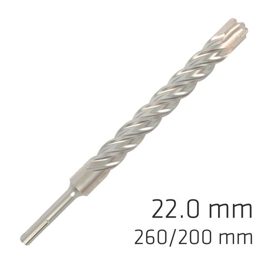Force X 22.0 X 250/200 Sds-plus Rebar Drill Bit X4 Cutting Edges