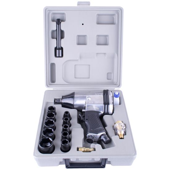 Air Impact Wrench 1/2" 17 Piece Kit Single Hammer