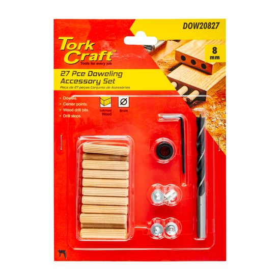 Doweling Accessory Kit 8mm - 27 Piece (birch Wood)