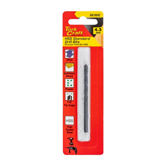 Drill Bit Hss Standard 4.2mm 1/card