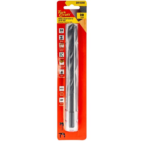 Drill Bit Hss Standard 20.0mm Reduced Shank 1/card