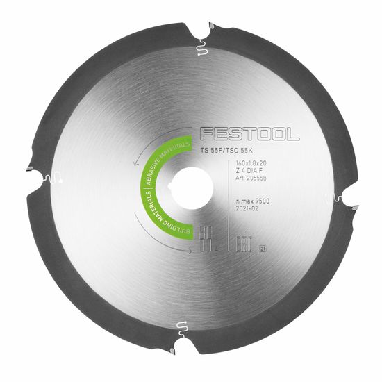 FESTOOL Dia 160x1,8x20 F4 Abrasive Materials Diamond Circular Saw Blade 160mm 4t