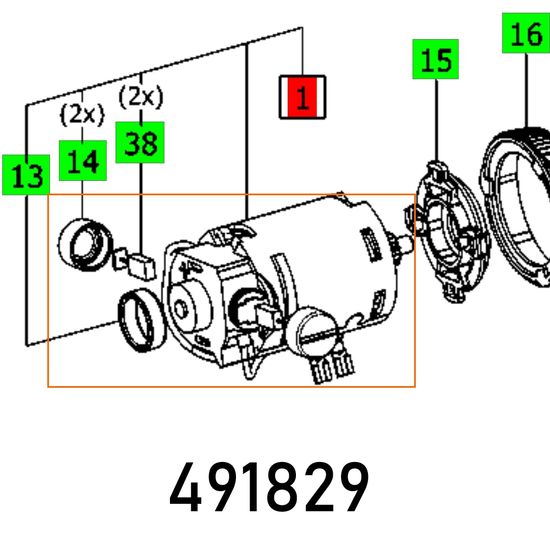 Motor, Tdk 15,6 Et-bg. Kompl.