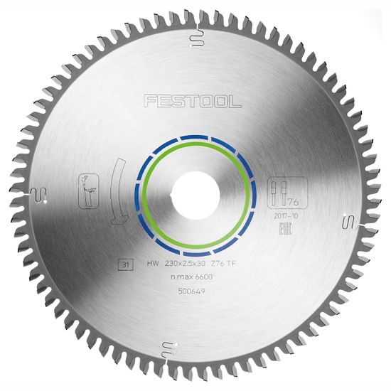 FESTOOL Saw Blade HW 230x2.5x30 TF76 Aluminium & Plastics for HK 85