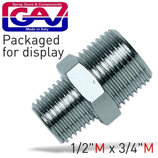 Taper Reducer Nipple 1/2"x3/4"mm Packaged