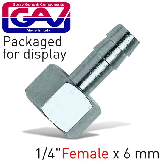 Hose Adaptor 1/4f X 6mm Packaged