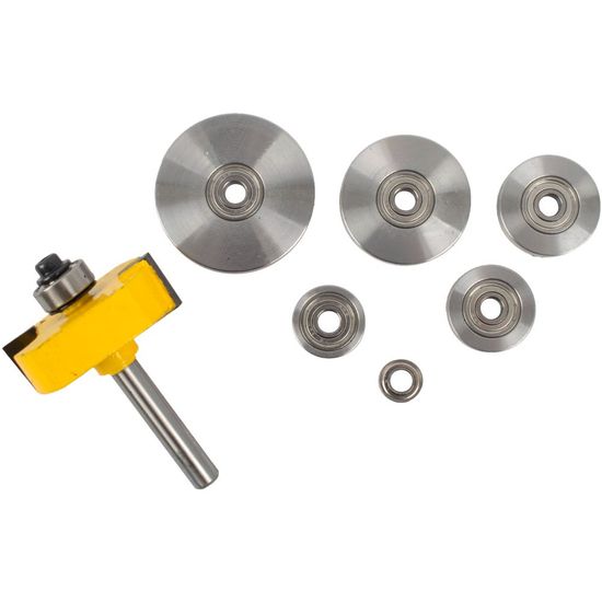 Rabbeting Bit 1 1/2" X 1/16" Depth 9/16" 1/4"shank X 7 Bearings