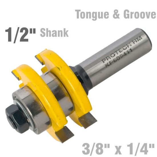 Tongue & Groove Assembly 3/8" X 1/4" 1/2" Shank