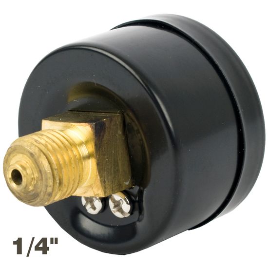 Press. Gauge 40mm 1/4" Rear Fit 0-16bar 0-1600kpa