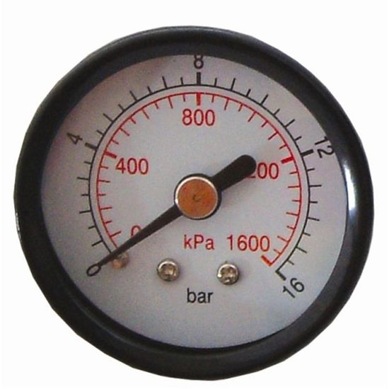 Press. Gauge 50mm 1/8" Rear Fit 0-16bar 0-1600kpa