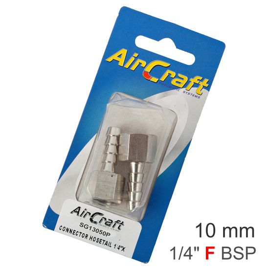 Hosetail 1/4"f X 10mm 2pc Pack