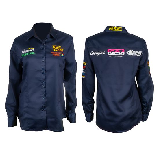 Vermont Ladies Cotton Shirt Navy Blue 2x-large - Long Sleeve
