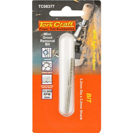 TORK CRAFT Mini Grout Removal Bit 3.2mm 3.2mm Shank