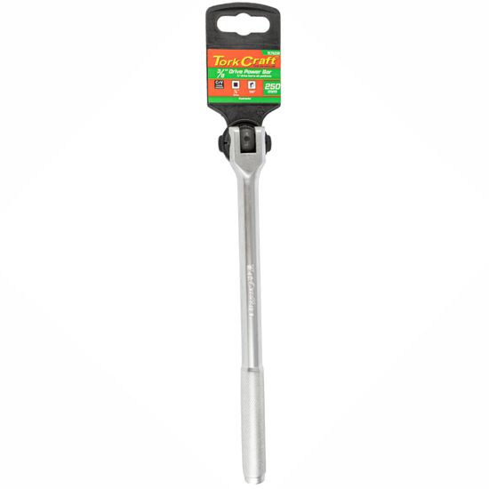 Power Bar 3/8"m Drive 250mm Swivel Head Steel Handle Socket