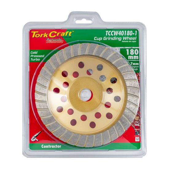 Dia. Cup Wheel 180mm X 22.23mm Turbo Cold Pressed Contractor