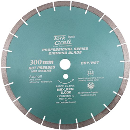 Diamond Blade 300 X 25.4mm Asphalt Hot Pressed Segmented Tar