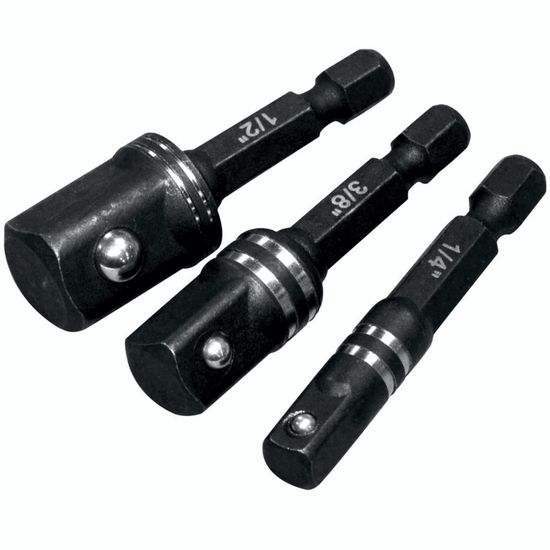 Impact Socket Adaptor 3pc Set 1/4" 3/8" 1/2"