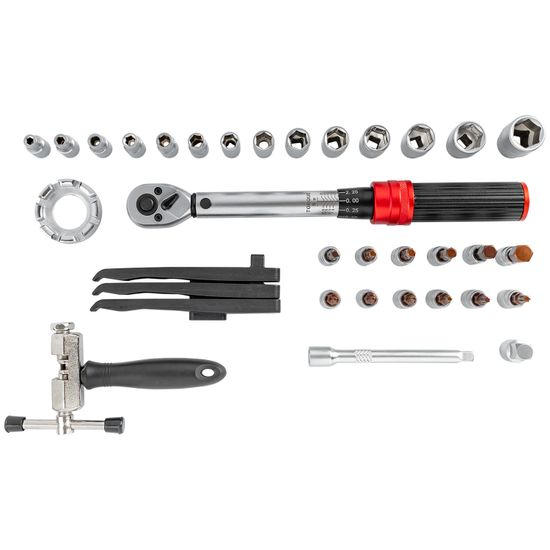34pcs Bike Repair Torque 5-25nm Wrench Set 1/4" Socket Kit Bycicle