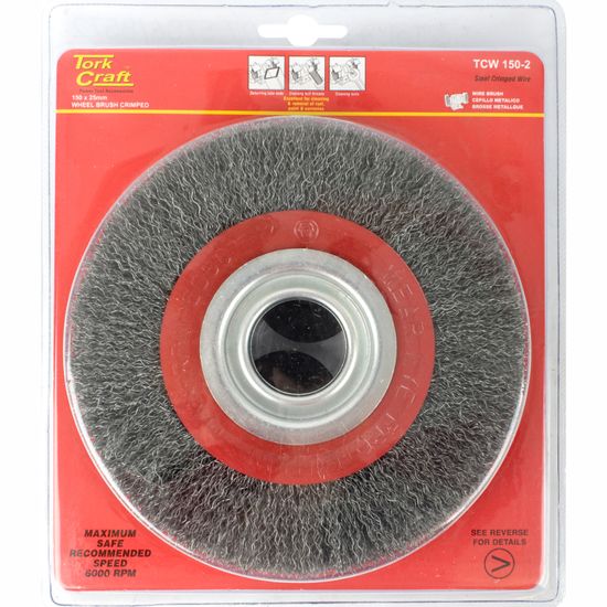Wire Wheel Brush 150 X 25mm 0.30mm Wire Bench Grinder Blister