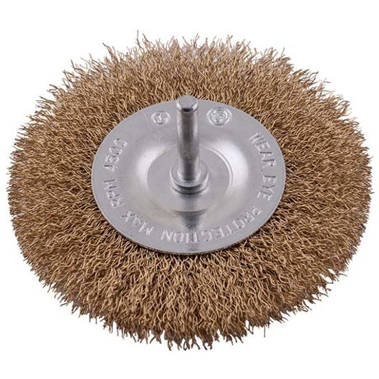 Wire Wheel Brush 100mm X 6mm Shaft Blister