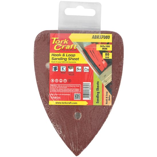 Sanding Tri - 80 Grit 145 X 145 X 100mm 5/pack For Tcms Hook And Loop