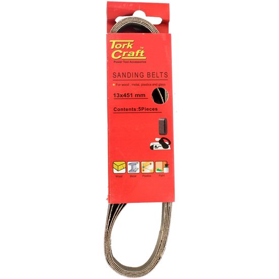 Powerfile Sanding Belt 13 X 451mm 100 Grit 5/pk