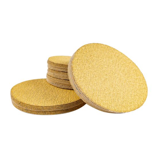 Gold Disc (50 Pieces) 220 Grit 125mm Without Hole Hook And Loop