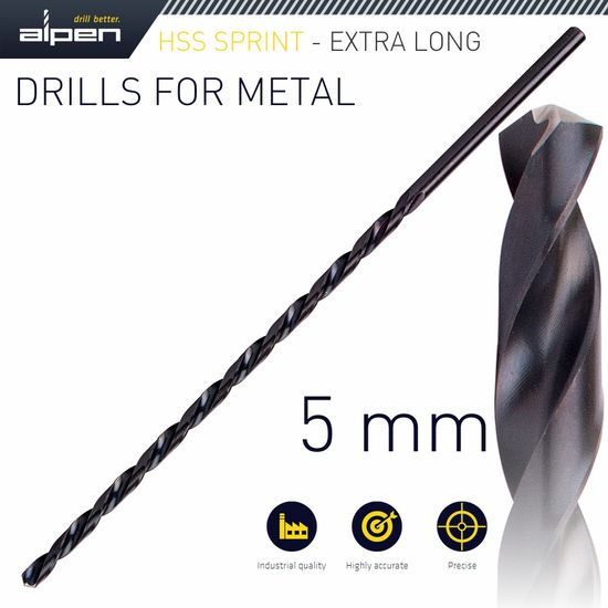 Hss Drill Bit 5mm 195 X 135 Extra Long