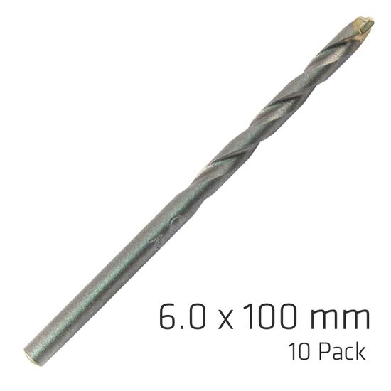 Masonry Drill Bit Long Life 6 X 100mm 10pack