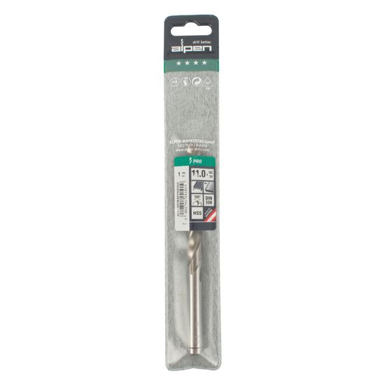 ALPEN Pro Hss 11mm Drill Din 338 Rn 135 Split Point Plastic Wallet