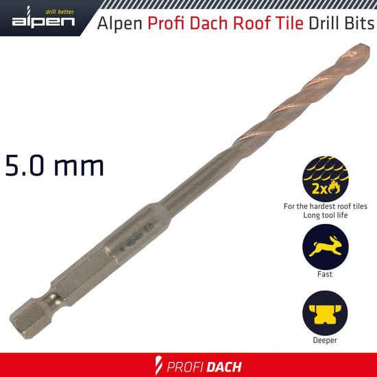 Roof Tile Drill Bit Hex 5.0mm 1/pack