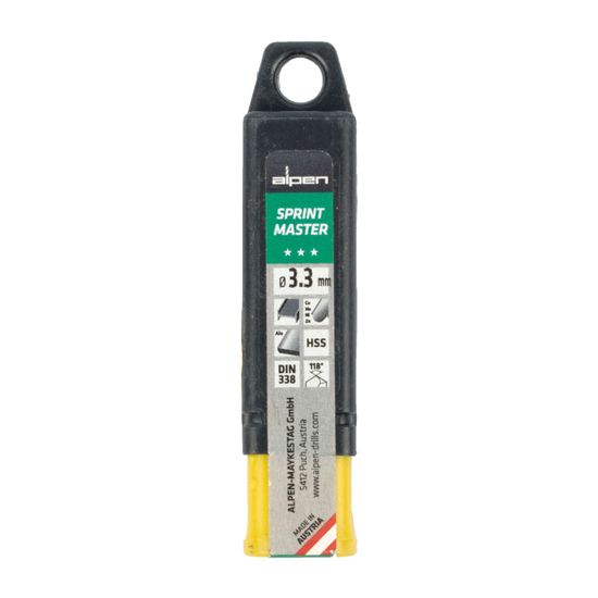 Hss Sprint Master 3.3mm 10-pack Hang Tag Din 338 ALPEN Drill Bits