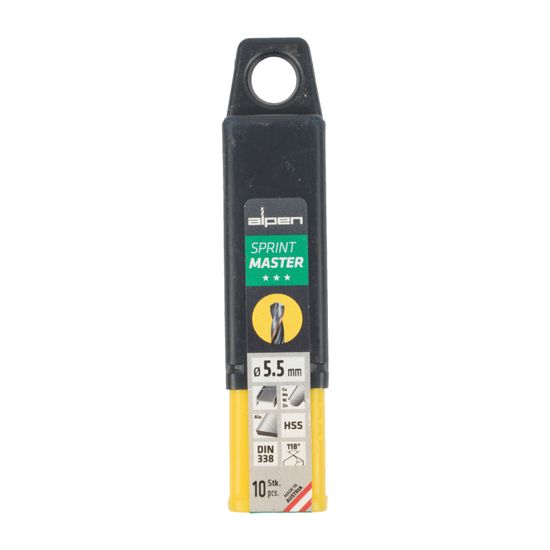 Hss Sprint Master 5.5mm 10-pack Hang Tag Din 338 ALPEN Drill Bits