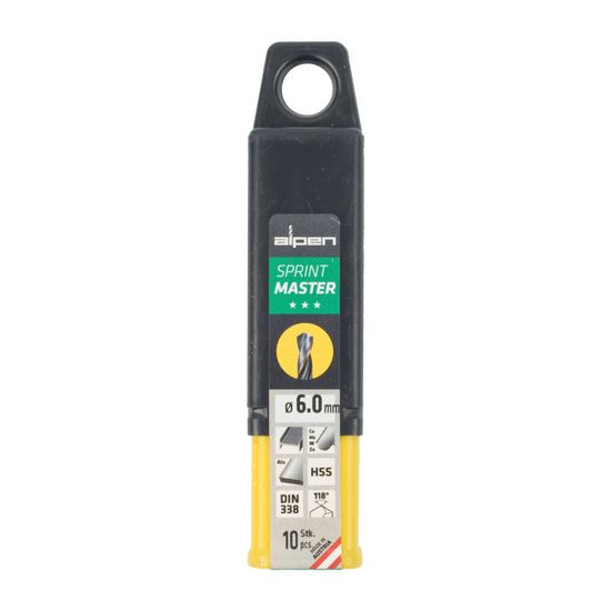 Hss Sprint Master 6.0mm 10-pack Hang Tag Din 338 ALPEN Drill Bits