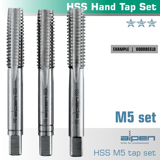 Hand Tap Set In Pouch M5 Hss 0.8mm Pitch