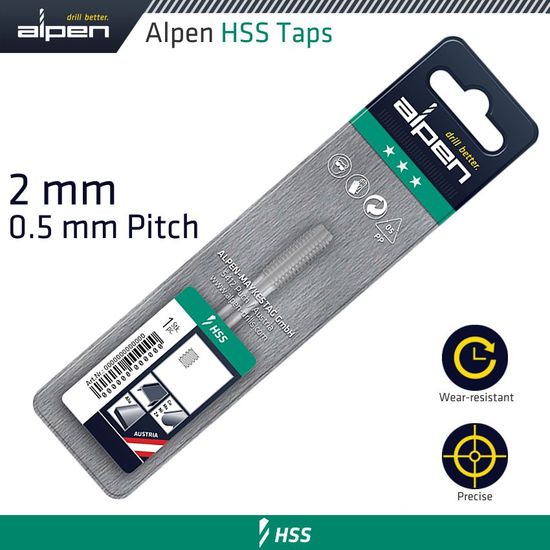 Tap 2mm Hss In Pouch 0.5mm Pitch