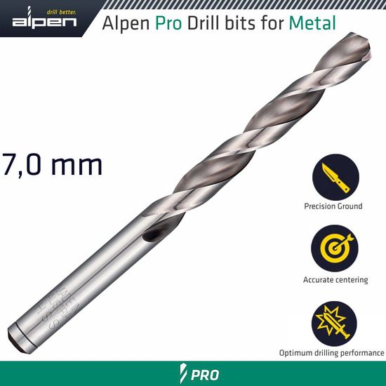 ALPEN Pro Hss Drill Din 338 Rn 135 With Split Point 7.0mm Bulk