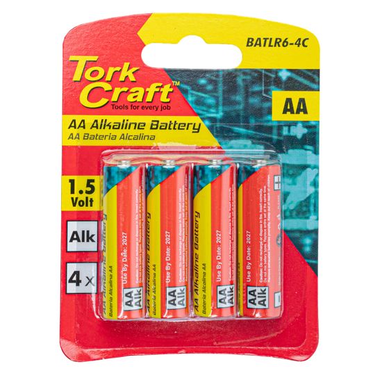Battery Aa 1.5v 4 Pack Carded Alkaline