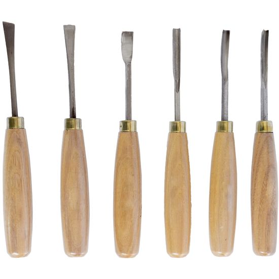 Chisel Set Wood Carving 6 Piece Wooden Box