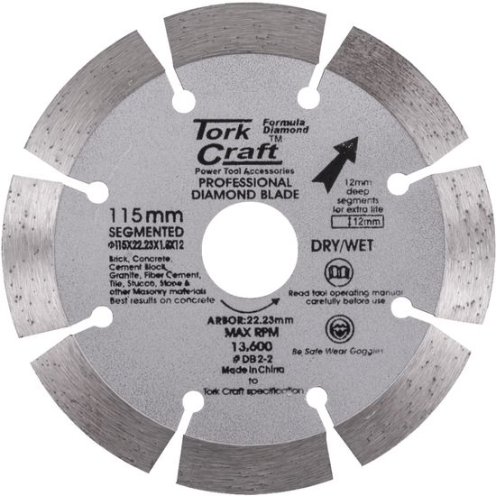 Diamond Blade Segmented 115mm With 12mm Segments