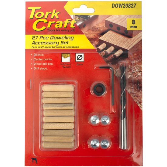 Doweling Accessory Kit 8mm - 27 Piece (birch Wood)