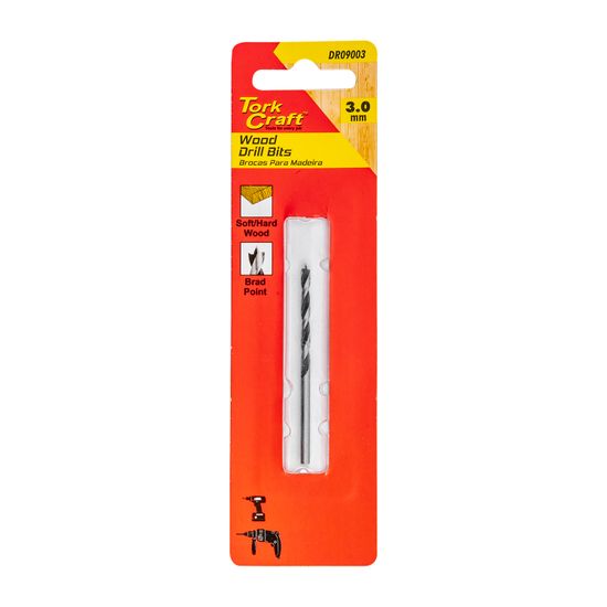 Drill Bit Wood 3.0mm X 60mm 1/card