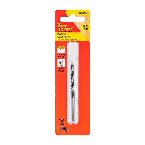 Drill Bit Wood 4.0mm X 75mm 1/card