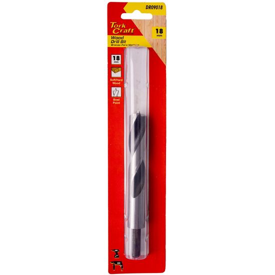 Drill Bit Wood 18.0mm X 180mm 1/card